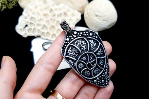 Gun Metal Baroque Style Pendant Pinch Bail #22965