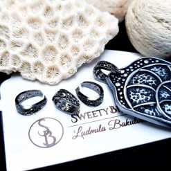 Gun Metal Baroque Style Pendant Pinch Bail #22972