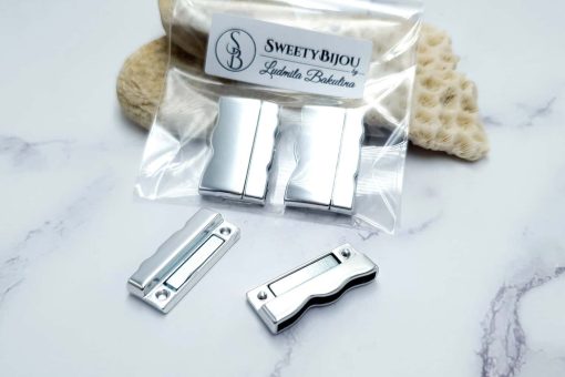 Silver Color Magnetic Clasps - 2 pairs #23274