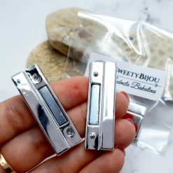 Silver Color Long Magnetic Clasps - 2 pairs #23301