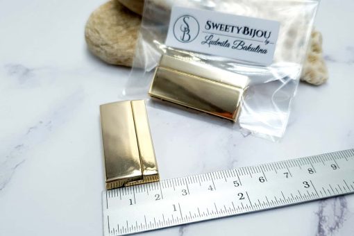 Golden Color Long Magnetic Clasps - 2 pairs #23302