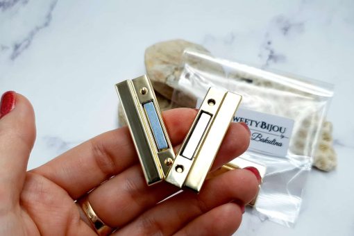 Golden Color Long Magnetic Clasps - 2 pairs #23306