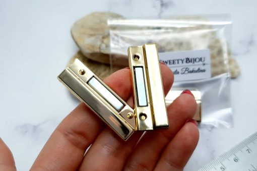 Golden Color Long Magnetic Clasps - 2 pairs #23307