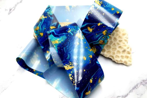 Deep blue weaves pattern, transfer foil pattern - Image 5