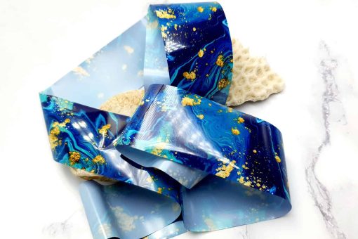 Deep blue weaves pattern, transfer foil pattern - Image 4