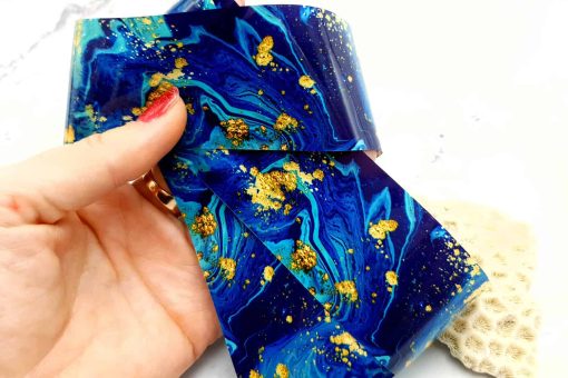 Deep blue weaves pattern, transfer foil pattern - Image 2