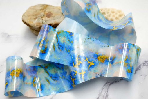 Blue and gold pattern, transfer foil pattern #23358