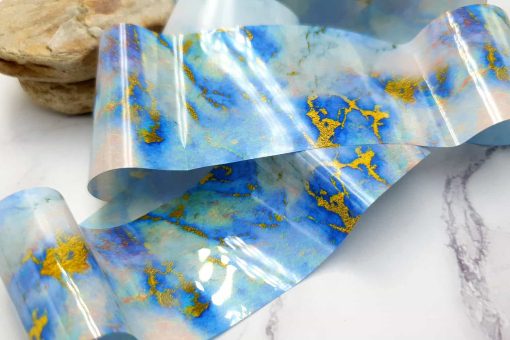 Blue and gold pattern, transfer foil pattern #23360