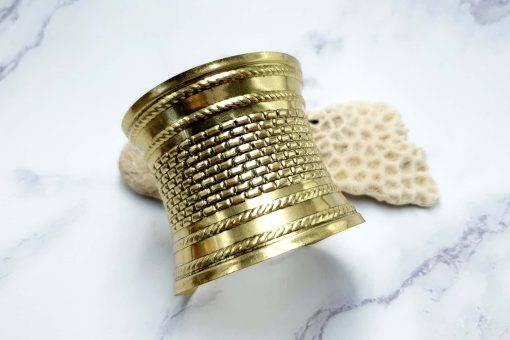 Metal base, bricks-n-ropes pattern, aged bronze #23418