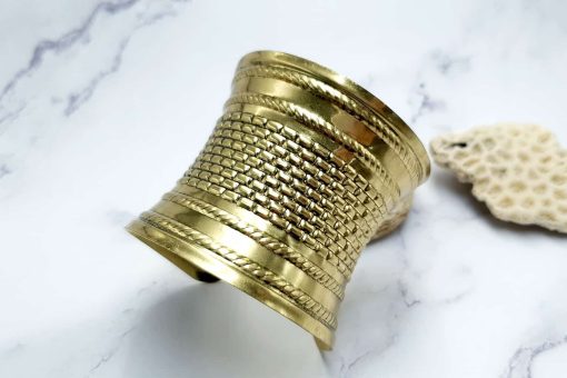 Metal base, bricks-n-ropes pattern, aged bronze #23420