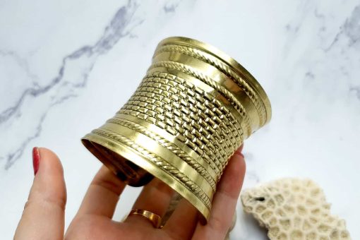 Metal base, bricks-n-ropes pattern, aged bronze #23421