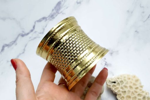 Metal base, bricks-n-ropes pattern, aged bronze #23422