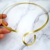 Twisted Golden Metal Necklaces For Pendant #25345