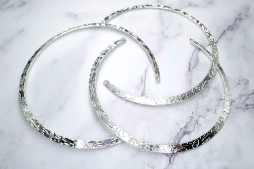 3 Pieces Of Silver Metal Necklaces For Pendant #25354