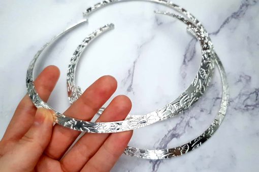 3 Pieces Of Silver Metal Necklaces For Pendant #25358