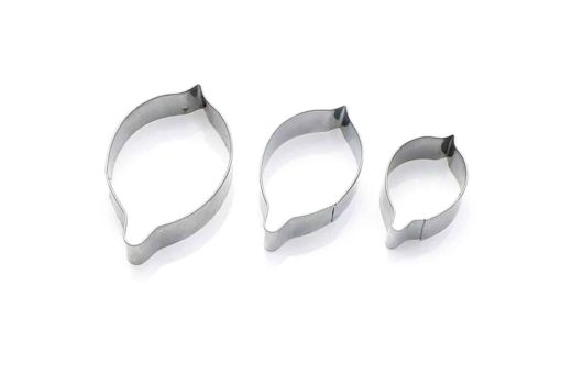 3 Stainless steel petal shape cutters #27378