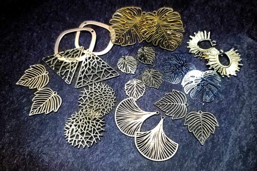 Mixed set 22 pieces earrings metal charms #27211