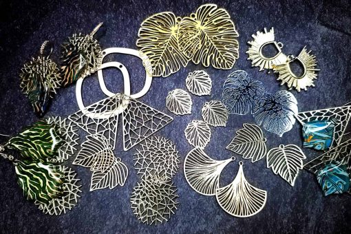 Mixed set 22 pieces earrings metal charms #27233