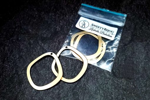 Pair of golden geometric charms for earrings #27195