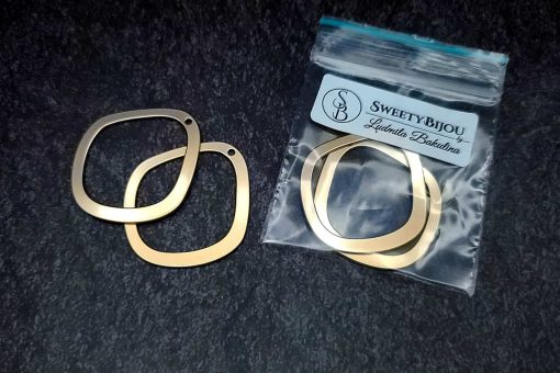 Pair of golden geometric charms for earrings #27197