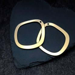 Pair of golden geometric charms for earrings #27199