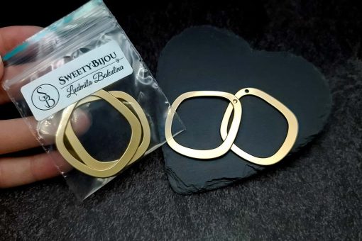 Pair of golden geometric charms for earrings #27201