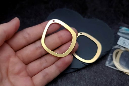 Pair of golden geometric charms for earrings #27204