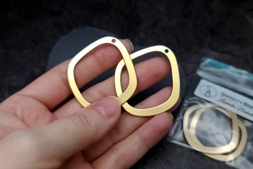 Pair of golden geometric charms for earrings #27207