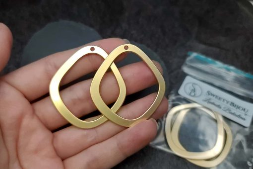 Pair of golden geometric charms for earrings #27210