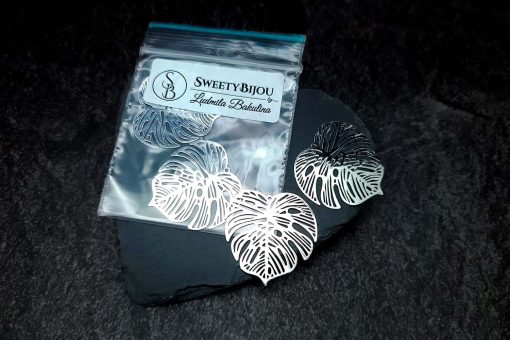 Silver color exotic leafs charms for earrings #27200