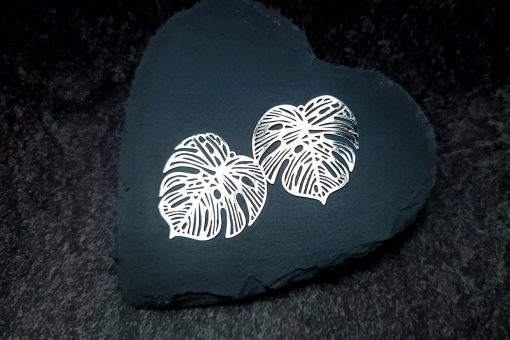 Silver color exotic leafs charms for earrings #27206