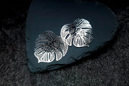 Silver color exotic leafs charms for earrings #27212