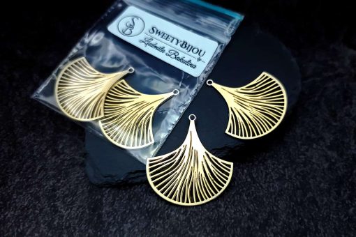 Golden exotic unusual leafs charms for earrings #27209