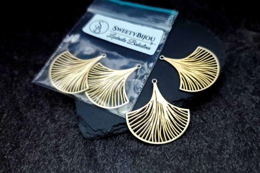 Golden exotic unusual leafs charms for earrings #27213
