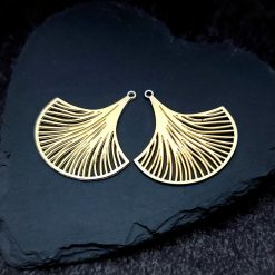 Golden exotic unusual leafs charms for earrings #27220