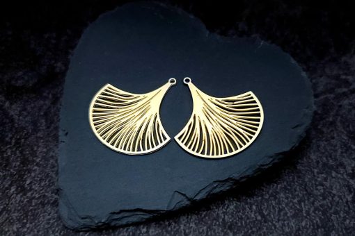 Golden exotic unusual leafs charms for earrings #27220