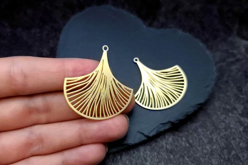 Golden exotic unusual leafs charms for earrings #27222