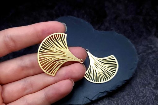 Golden exotic unusual leafs charms for earrings #27226