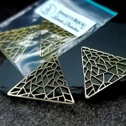 Golden color triangle shape charms for earrings #27223