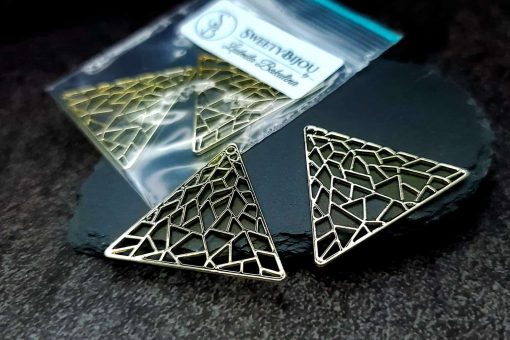 Golden color triangle shape charms for earrings #27223