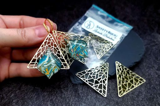 Golden color triangle shape charms for earrings #27229