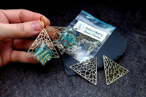 Golden color triangle shape charms for earrings #27231