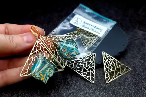 Golden color triangle shape charms for earrings #27234