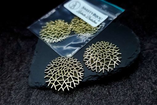 Golden color coral bushes charms for earrings #27232