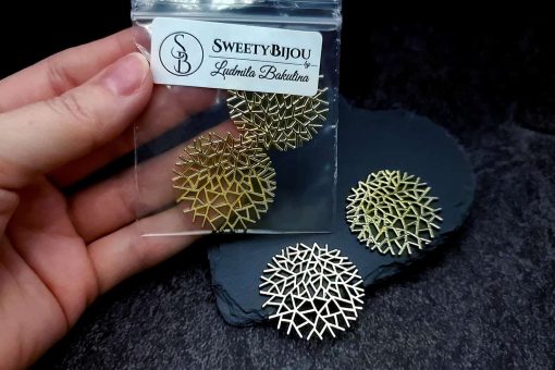 Golden color coral bushes charms for earrings #27235