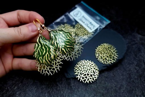 Golden color coral bushes charms for earrings #27237