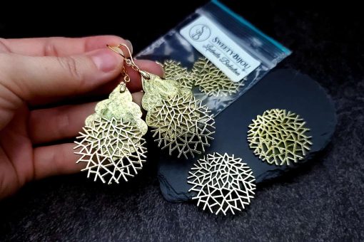Golden color coral bushes charms for earrings #27241