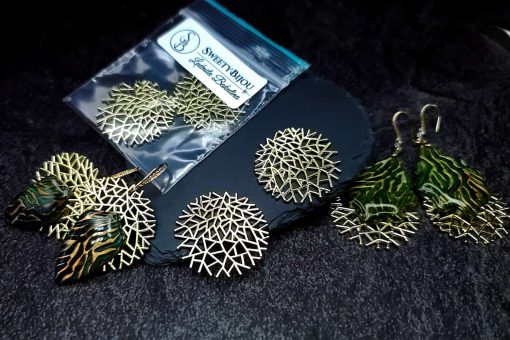 Golden color coral bushes charms for earrings #27244