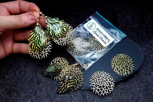 Golden color coral bushes charms for earrings #27250