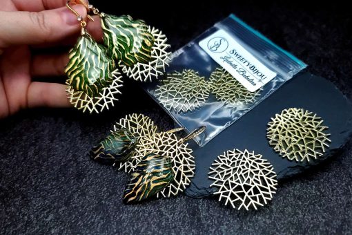 Golden color coral bushes charms for earrings #27252